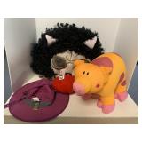 FROGG TOGGS HAT, WIG MASK, PLUSH TOY, NECK