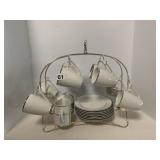 WALLACE FINE CHINA DINNERWARE SET W/ CUPS,