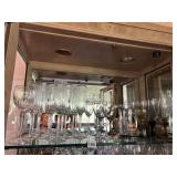 ASSORTED GLASS STEMWARE & TUMBLERS, CUT GLASS,