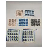 USA POSTAGE STAMP SHEETS, ASSORTED DENOMINATIONS,