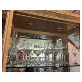ASSORTED GLASS STEMWARE, PLAIN & CUT PATTERN.