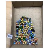 ASSORTED GLASS MARBLES, MULTICOLOR PATTERNS.