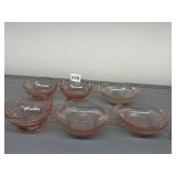 VTG PINK DEPRESSION GLASS - FOOTED DESSERT BOWLS,