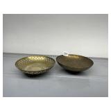 SEW. INDIA BRASS ETCHED BOWLS (PR), PIERCED &
