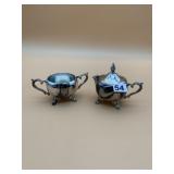 I. S. CO. SILVER-TONE METAL SUGAR BOWL W/ LID AND