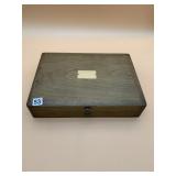 NAKEN WOODEN FLATWARE CASE, PURPLE VELVET