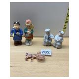 VTG JAPAN FIGURAL PORCELAIN SALT & PEPPER SHAKERS