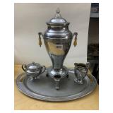 UNIVERSAL VTG COFFEE PERCOLATOR SET W/ CREAMER,