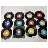 ASSORTED VTG 45 RPM VINYL RECORDS, INCL ELTON