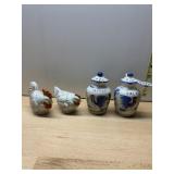 NASCO JAPAN VTG CERAMIC ROOSTER & HEN SHAKERS,
