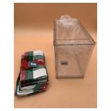 TAG PLAID CLOTH NAPKINS, ACRYLIC TISSUE BOX
