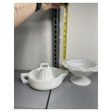 SUNKIST MILK GLASS CITRUS REAMER, MILK GLASS