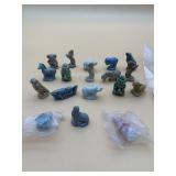ASSORTED WADE GLAZED CERAMIC ANIMAL FIGURINES.