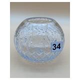 ROGASKA CRYSTAL ROSE BOWL, CUT FLORAL & GEOMETRIC