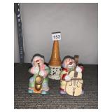 ASSORTED CERAMIC FIGURINES, CLOWNS AND ICE CREAM