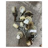 ASSORTED CASTERS, METAL AND PLASTIC CONSTRUCTION,
