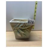 MCCOY CERAMIC WALL POCKET VASE, EMBOSSED FOLIATE