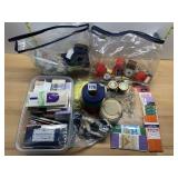 ASSORTED SEWING NOTIONS, THREAD, PINCUSHIONS,