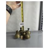 VINTAGE BRASS BELLS GROUP OF 5