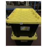 HDX TOUGH TOTE, 27 GAL, YELLOW LID.