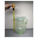 FENTON JEFFERSON GREEN URANIUM  GLASS PITCHER,