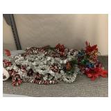 ASSORTED CHRISTMAS TINSEL GARLANDS, RED, SILVER,