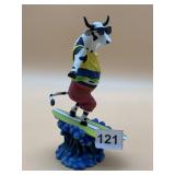 COWPARADE COWABUNGA SURFING COW FIGURINE, ITEM