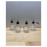 ETCHED GLASS MINIATURE SHAKERS, FLORAL PATTERN,