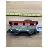 TIN LITHO TRAIN CABOOSE, RED AND GREEN, NYC