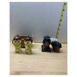 VTG JAPAN CERAMIC FIGURAL SHAKERS, STOVE, ACORN,