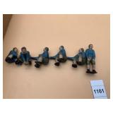 VTG PAINTED CAST IRON CONNECTED FIGURES,