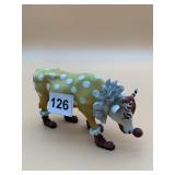 COWPARADE CLOWN COW FIGURINE, POLKA DOTS, RUFFLED
