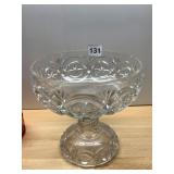 PRESSED GLASS FOOTED COMPOTE, STAR & CIRCLE