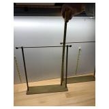 BRASS-TONE METAL DISPLAY EASEL, FLAT BASE.