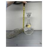 CUT GLASS DECANTER W/ WHISKY LABEL, CUT GLASS