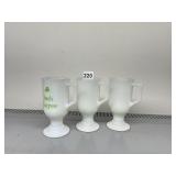 MILK GLASS IRISH COFFEE MUGS, FOOTED DESIGN, ONE