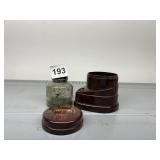 CLEVELAND FLUX COMPANY BAKELITE INKWELL, GLASS