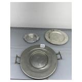 WILTON PEWTER SERVING PLATE & DINNER PLATE, METAL