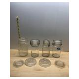 ATLAS STRONG SHOULDER MASON JARS W/ GLASS LIDS,