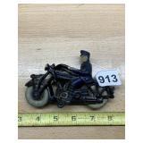 CHAMPION VTG CAST IRON MOTORCYCLE W/ BLUE PAINTED