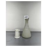 HALL WHITE CERAMIC CREAMER, WHITE MILK GLASS