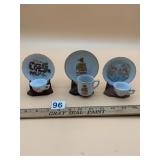 SOUVENIR CERAMIC MINIATURE CUP & SAUCER SETS,
