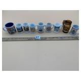 ASSORTED MINIATURE SOUVENIR MUGS, CERAMIC &