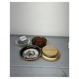 AMBER GLASS ASHTRAY, GENERAL ELECTRIC CO MAP OF