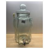 GLASS BEVERAGE DISPENSER, SCALLOPED DESIGN,