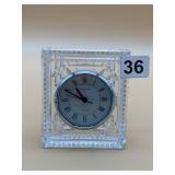WATERFORD CRYSTAL QUARTZ CLOCK, SQUARE CUT BODY,