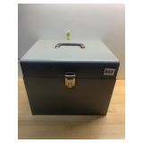 METAL STRONG BOX W/ INTERNAL COMPARTMENTS, LATCH