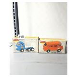 TONKA TINY-TONKA VAN 531, DUMP STAKE 527, MIB.
