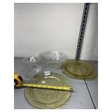 DEPRESSION GLASS PLATES, CLEAR PATTERNED GLASS