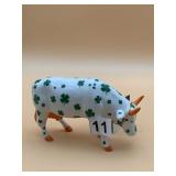 COWPADARE - LUCKY COW CERAMIC FIGURINE, SHAMROCK